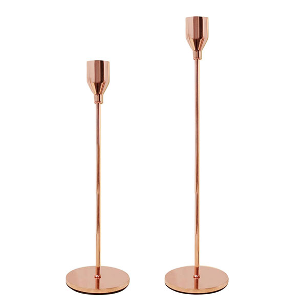 Rose Gold Candle Sticks set of 3 for hire in Midrand